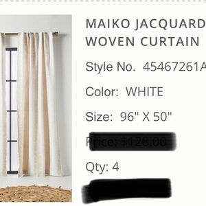 Matiko Elegant White Jacquard Curtain